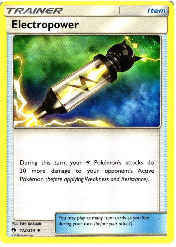 Electropower 172/214 Uncommon Lost Thunder Pokemon Near Mint