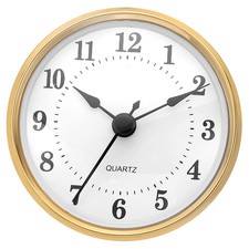 3.1" Quarz Uhr Einsatz 80mm Mini Arab. Ziffern f. 76mm Loch, 23 Gold Ton