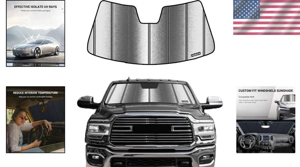 Parasol metálico premium - Sensor de 10 pulgadas de ancho para Ram 2500/3500 (2019-2025) Foto 2 de 4