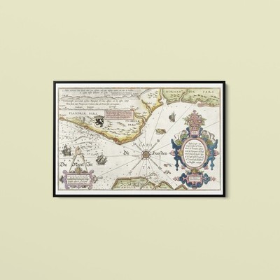 Doetechum - Map of the Coasts of Flanders, Normandy and England - Fine Art Print