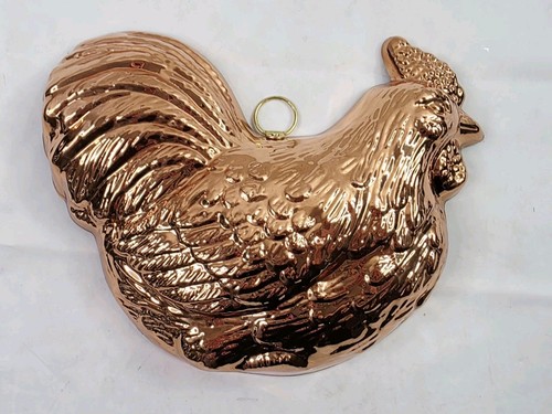 Copper Rooster Jello Aspic Cake Mold Country Rustic Farmhouse Kitchen