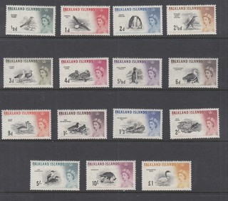 FALKLAND ISLANDS 128 42 QE 11 DEFINITIVE ISSUE COMPLETE VF VERY FINE LH