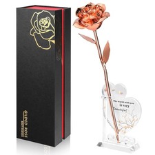 Gold Dipped Infinity Rose Last Forever Flower Decor, Gift for in Her Valentin...