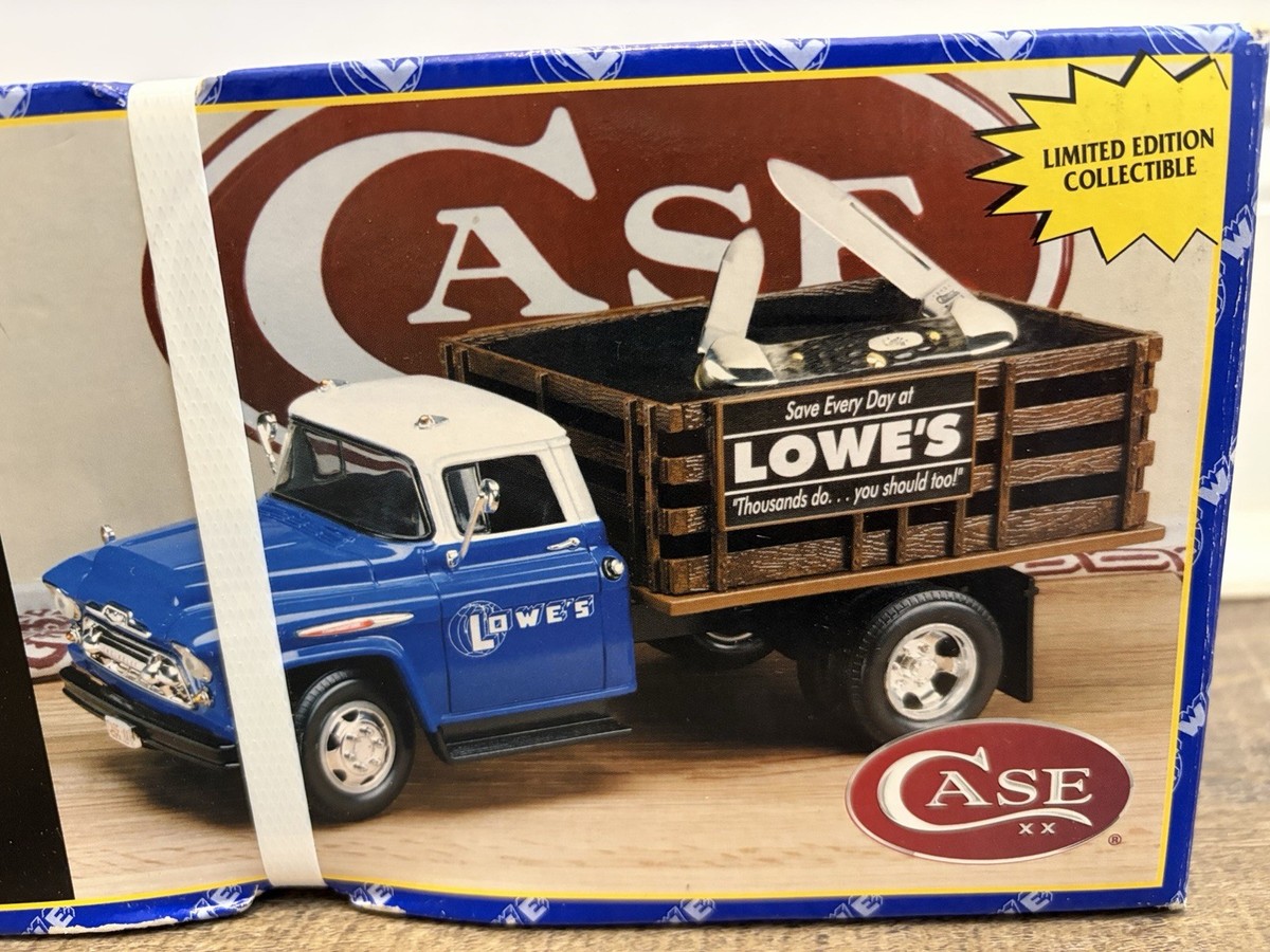 Lowes/ Case XX 1957 Chevy Die Cast Stake Truck w Knife Ertl 2000