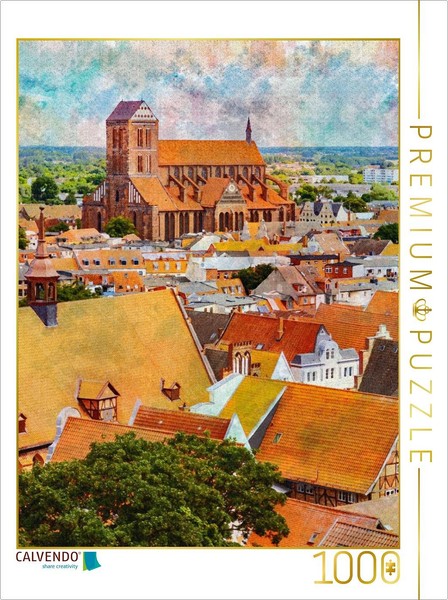 Calvendo Puzzle Old Town View Over The Hanseatic City Of Wismar | 1000 Pieces, F-image