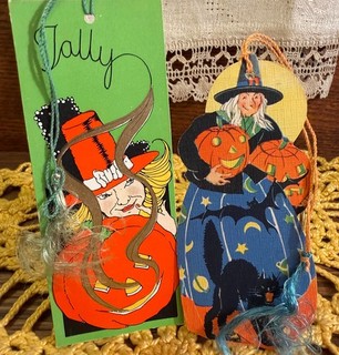 2 MINT UNused Antique Vintage Halloween Bridge Game Tally Cards ca. 1920s 1930s