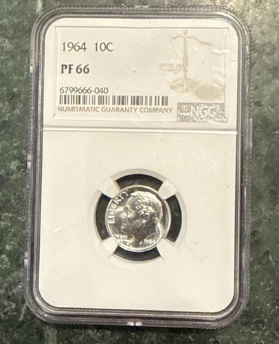 1964 NGC PF 66 Roosevelt Dime Silver