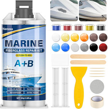 Marine Fiberglass Repair Kit, Gel Coat Repair Kit for Boats with Color Match, Fi