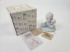 Enesco Precious Moments "To My Favorite Paw" 1985 Original Box Boy Dog Friends