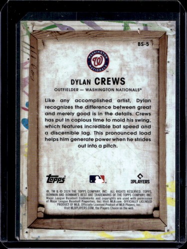 2024 Bowman's Best Dylan Crews Showpieces #BS-5 Nationals - Picture 2 of 2