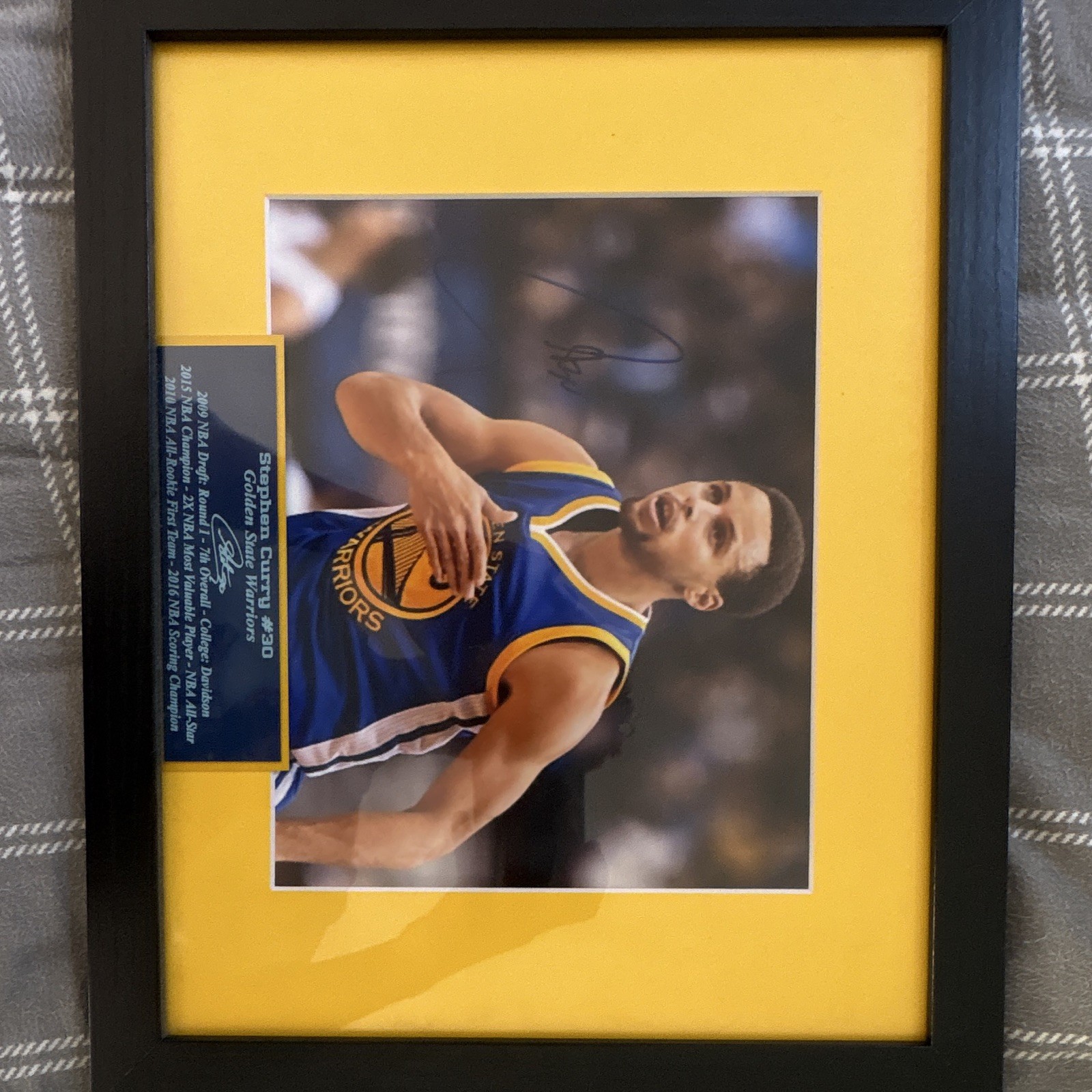 Stephen Curry Golden State Warriors Signed Basketball Photo Framed General COA