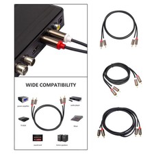 2 RCA Male to 2 RCA Male Cable Stable Lightweight Compact Multipurpose Sturdy
