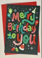 **MERRY CHRISTMAS BIRTHDAY GREETING CARD**  HAPPY BIRTHDAY/MERRY XMAS/FUN/UNIQUE
