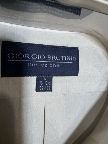 Camicia elegante uomo beige Giorgio Brutini nuova taglia 16,5x32/33 - Foto 3 di 4