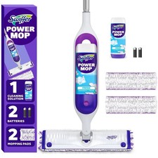 Swiffer Power Mop Kit with Refill, Unscented, 1 Handle  1 solution  2 Pads