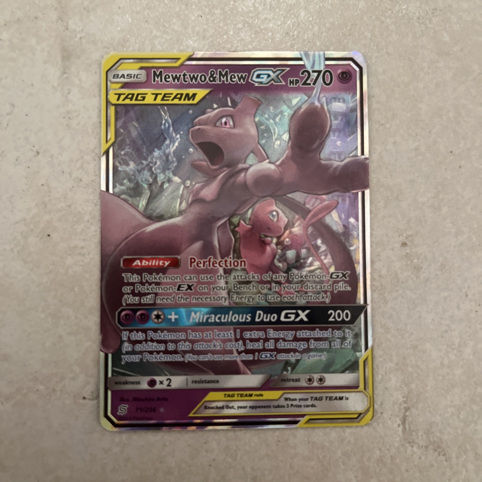 Mewtwo & Mew GX 71/236 Sm-Unified Minds Holo