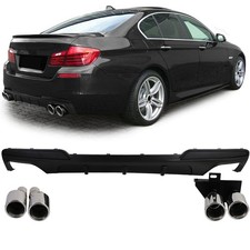 Umbau Heckdiffusor + Endrohre Chrom f�r 5er BMW F10 F11 520 523 525 528 530