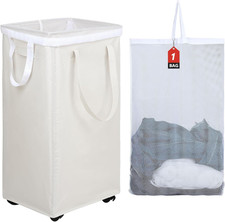 DOKEHOM 90L X-Large Laundry Basket with Removable Wash Pro 29", Beige