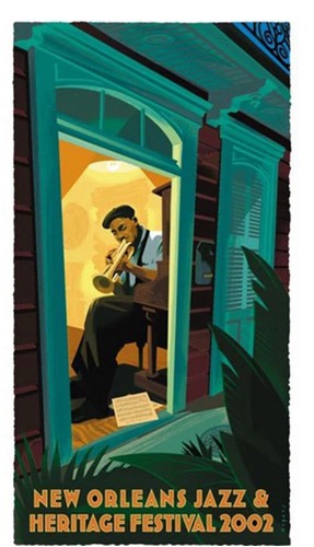 2002 Jazz Fest Poster Wynton Marsalis