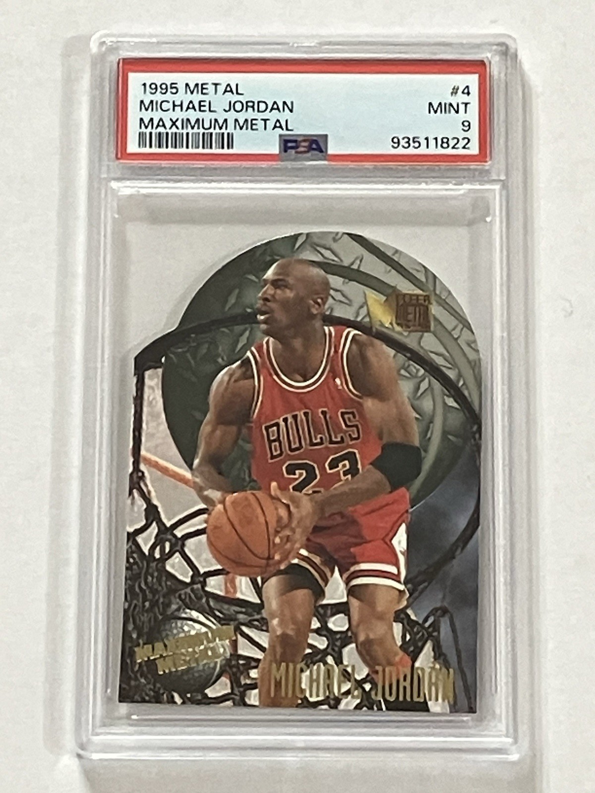 1995 Fleer Metal Maximum Metal #4 Michael Jordan Chicago Bulls HOF PSA 9 MINT