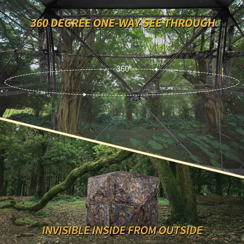 Pop Up Jagdrollo - 270/360 Grad Sicht, tragbarer Unterstand - Bild 4 von 4