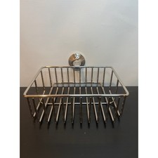 Pottery Barn Mercer Shower Caddy Polished Nickel Wall Mount Wire Basket 9"