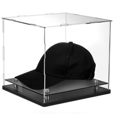 Clear Acrylic Hat Display Case Baseball Cap Display Box with Double Layer Base