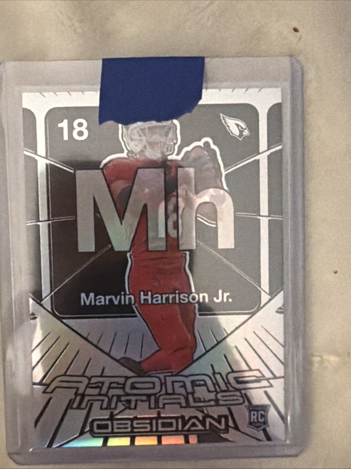 Marvin Harrison Jr. Panini Obsidian Atomic Initials #17 Silver