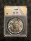 1922–P U.S. PEACE SILVER DOLLAR - MS 62 - ANACS GRADED! — photo 1