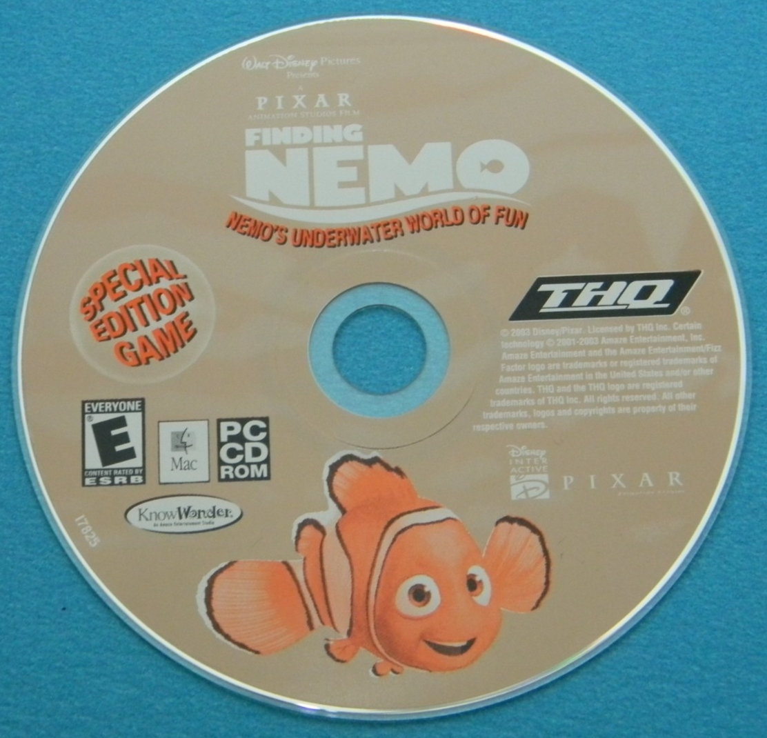FINDING NEMO NEMO'S UNDERWATER WORLD OF FUN CD ROM GAME FOR
