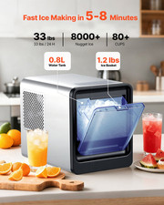Countertop Nugget Ice Maker 33 lbs/Day Self-Cleaning Portable Ice Machine