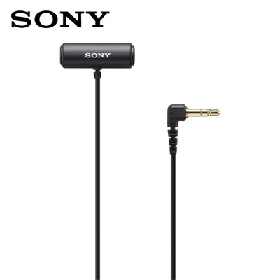 Sony ECM-LV1 Compact Stereo Lavalier Microphone Omnidirectional 3.5mm TRS Mic