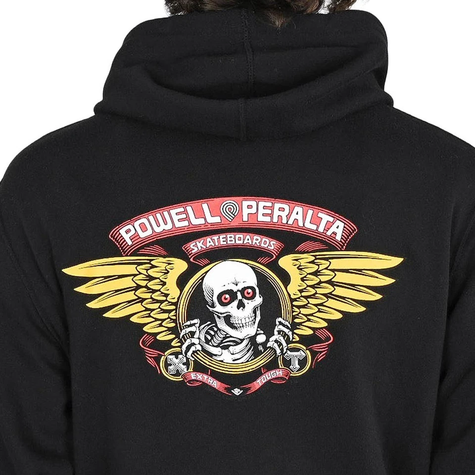 Powell Peralta Sweat à Capuche Zippé Léger Winged Ripper - Noir - Photo 2/4