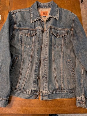 Vintage Gap 1969 Trucker Denim Jean Jacket  Men's Size XL Medium Wash Blue Denim