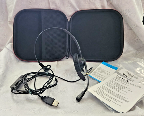 Kemeile KLM02 USB Headset Microphone & Plantronics Black Clamshell Storage Case - Picture 2 of 20