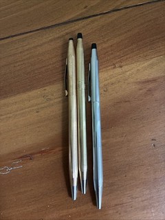 Lot Of 3 Vintage Cross Twist Ink Pens 2 1/20 Gold Filled & 1 Silver USA