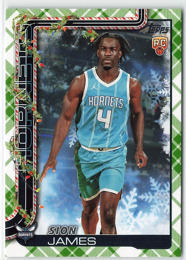 2025-26 Topps Holiday Advent - Sion James - Exclusive Plaid Parallel H193 RC