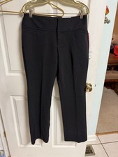 NWT ELLE Stretch Pull-on Black Dress Pants Mid Rise Boot Cut Sz Med 6 32x31 Work