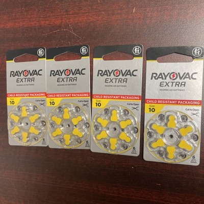 RAYOVAC EXTRA Advance Hearing AID Batteries SIZE 10  4 Packs of  6 Batteries