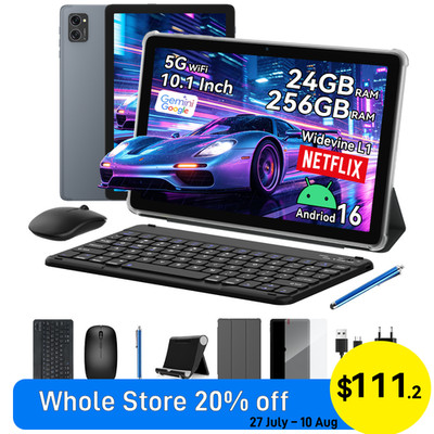 TABWEE T20 10.1'' Android 16 Tablet Gaming 24GB+256GB 5000mAh Widevine L1 Netflix