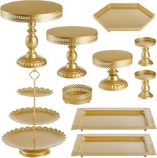 Set of 10 Cake Stand, Metal Cupcake Stand Set with Multiple Combination Styles