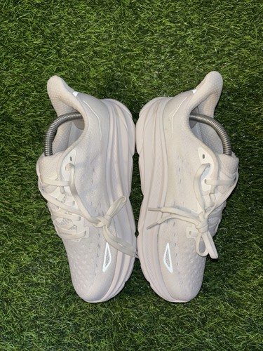 Zapatos para correr Hoka One One Clifton 9 anchos para mujer talla 8,5D triple blanco - Imagen 3 de 6