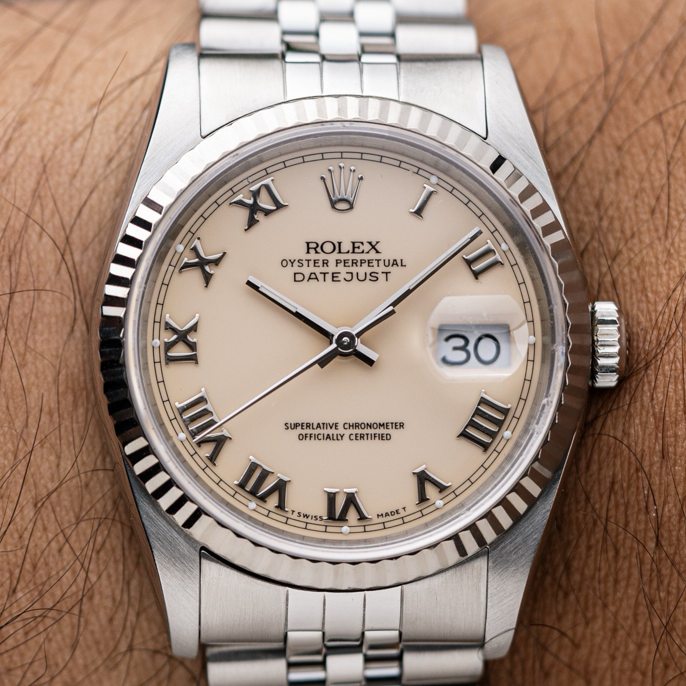 Rolex Datejust 36mm 1989 Ivory Dial Steel & 18k White Gold Jubilee Ref. 16234