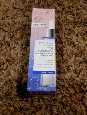 Eveline Cosmetics Peel Shot 1.06oz Serum with 15% Glycolic Acid, Face Anti-Aging