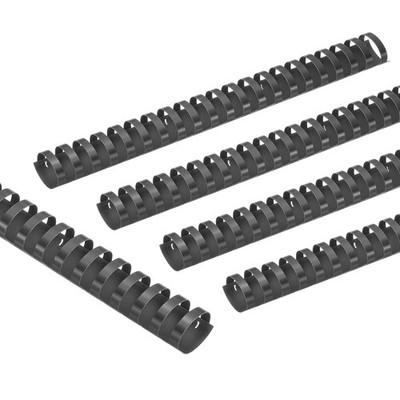 10 Pcs 32mm (1-1/4'') Plastic Binding Combs 265 Sheet Capacity 21 Rings, Black