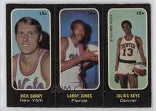 1971 Topps Trios Stickers Rick Barry Larry Jones Julius Keye Rookie RC HOF 0qo1