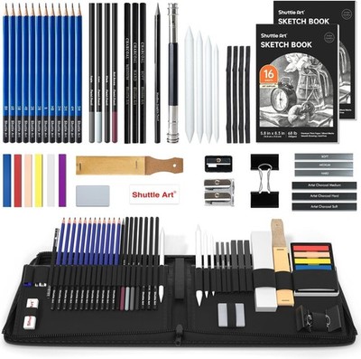 Shuttle Art Zeichenset, 52-teiliges professionelles Zeichenstifte Set, Malset