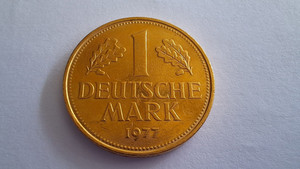 Germany 1 Deutsche Mark 1 DM 1977D KM# 110 Germany Federal Republic Gold Plated