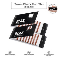 Blax Brown Hair Elastics   Snag-Free Hair Ties, No-Damage Bands, 4mm 8 Count