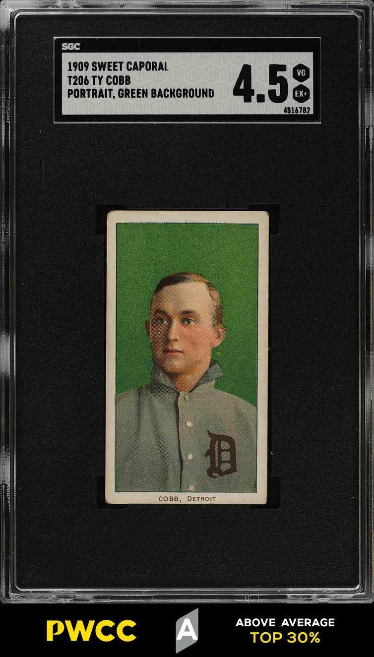 1909 T206 Sweet Caporal Ty Cobb Green Back Portrait SGC 4.5  PWCC-A [CENTERED]